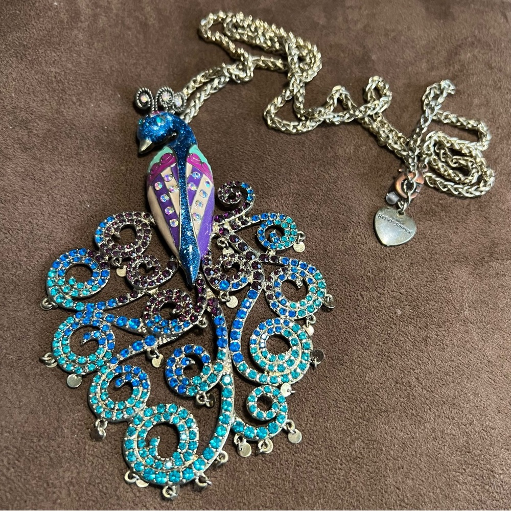 Betsey Johnson XL peacock necklace